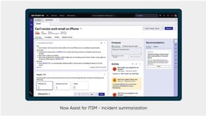 ServiceNow Launches Now Assist for ITSM, CSM, HRSD, and Creator to Embed Generative AI Across All Workflows on the Now Platform