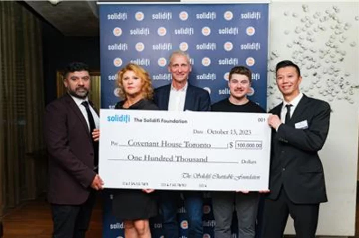 Solidifi Charitable Foundation Supports Homeless Youth with $100,000 Donation to Covenant House Toronto