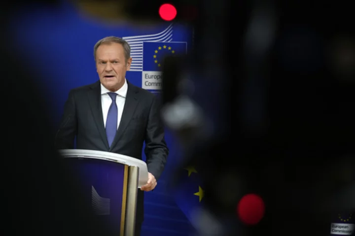Poland's Tusk visits Brussels, seeking initiative in repairing ties with EU and unlocking funds