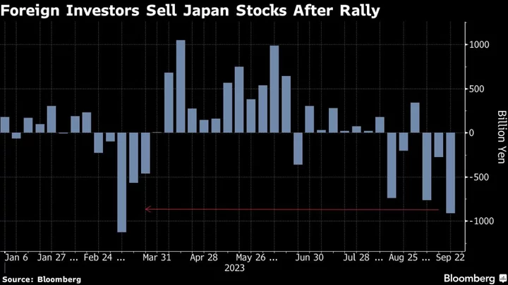Foreign Investors Dump $6.1 Billion of Japan Stocks, Most Since SVB Collapse