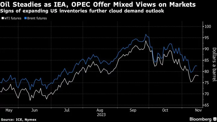 Oil Steady With Differing Views From IEA, OPEC Clouding Outlook