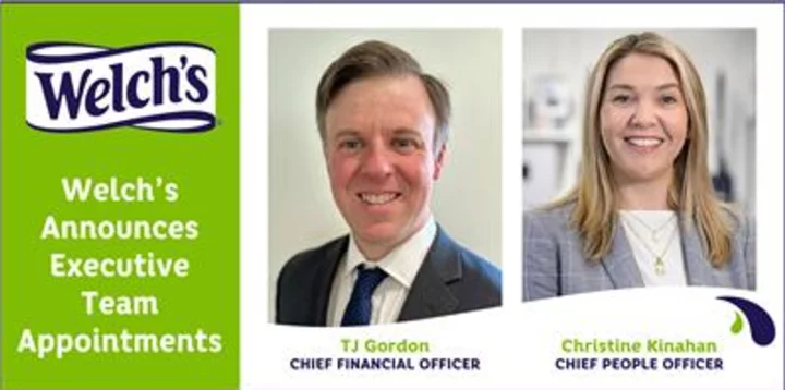 Welch's Strengthens Leadership Team with Appointments of New Chief Financial Officer and Chief People Officer