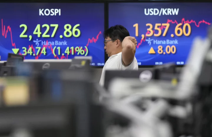 Stock market today: Asian shares follow Wall Street lower, and Japan reports September exports rose