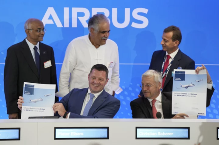 Airbus wins mammoth order for 500 jets from India's IndiGo at Paris Air Show
