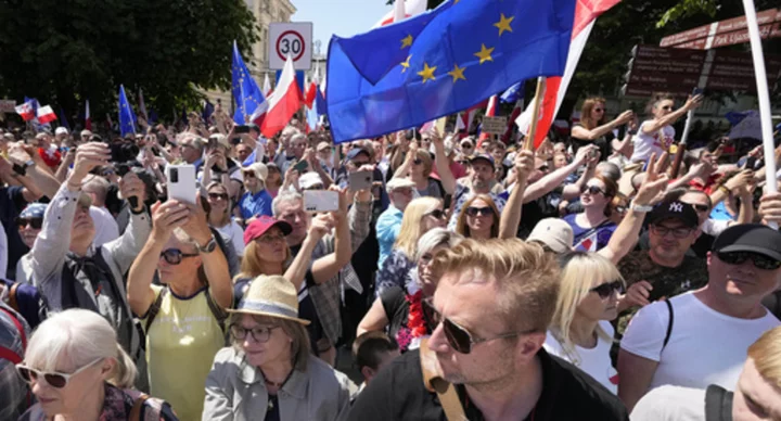 Poland's state media criticized for its coverage of huge anti-government march