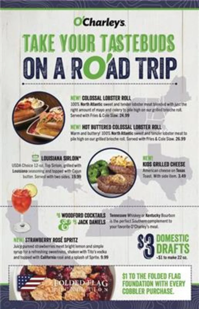 Just in Time for Father’s Day, O’Charley’s Invites Families to Take Their Tastebuds on a ‘RO’ad Trip’ with New Summer Menu Items