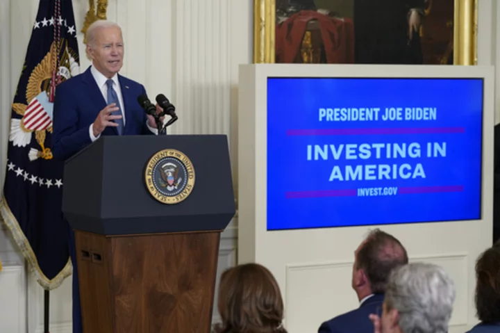Biden's team says progress on big public works projects may hinge on the outcome of the 2024 vote