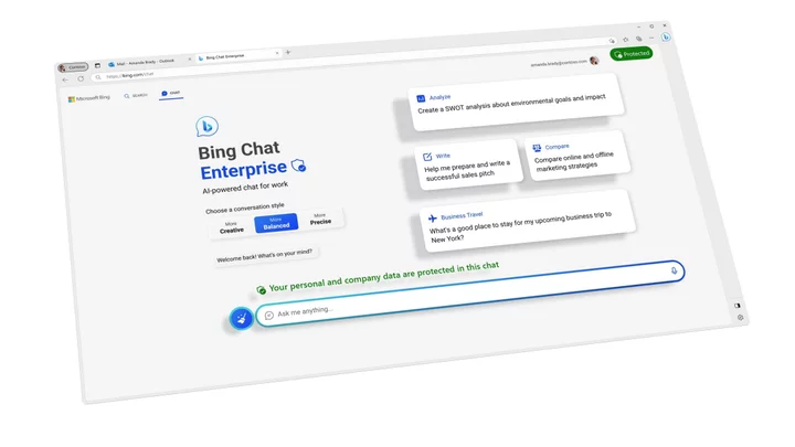 Microsoft announces Bing Chat for business with built-in privacy features