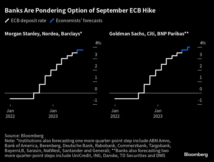 Economists See Rising Chance of ECB Hiking Rates in September