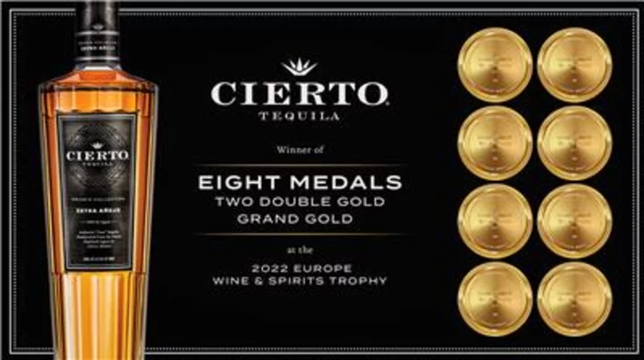 Cierto Tequila Wins Two Double Golds and Grand Gold at the 2022 Europe Wine & Spirits Trophy