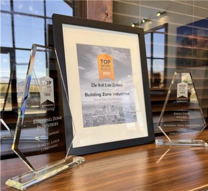 BZI Named #1 in The Salt Lake Tribune’s Top Workplaces 2023 Awards for Large Businesses and Recognized for Its Positive Growth, Inspiration and Vision with the “Direction Award”