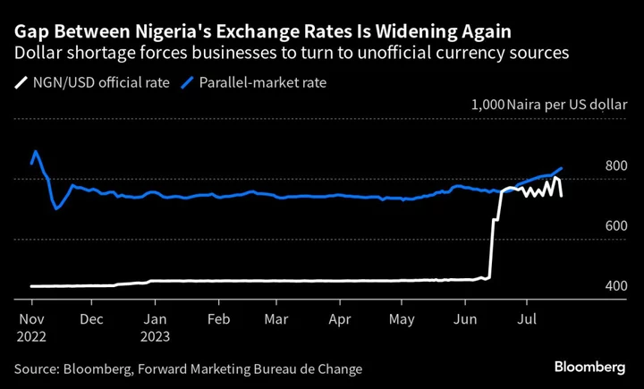 Nigerian Central Bank Is Losing a Battle to Close Naira-Rate Gap