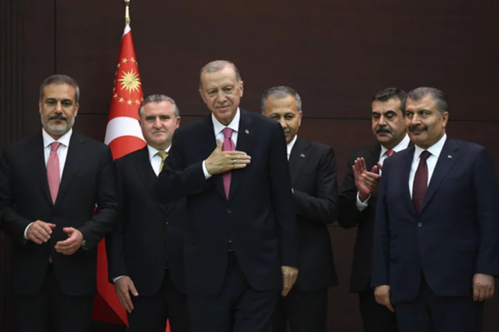Turkish lira declines to record lows following start of Erdogan's new presidential term