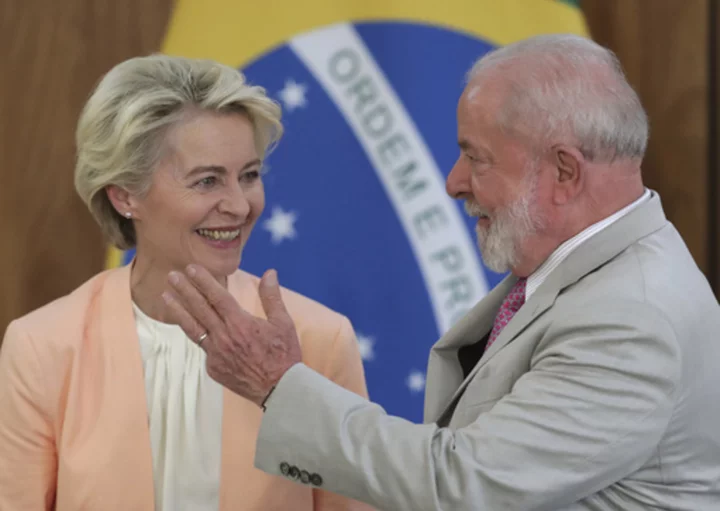 EU Commission chief talks with Brazil's president about stalled trade deal