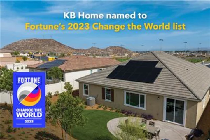 KB Home First and Only Homebuilder Named to Fortune’s 2023 Change the World List