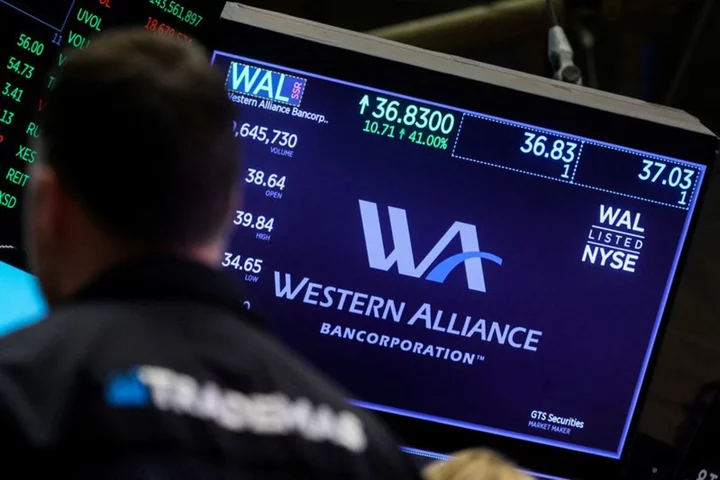 US regional bank shares jump on Western Alliance deposits growth