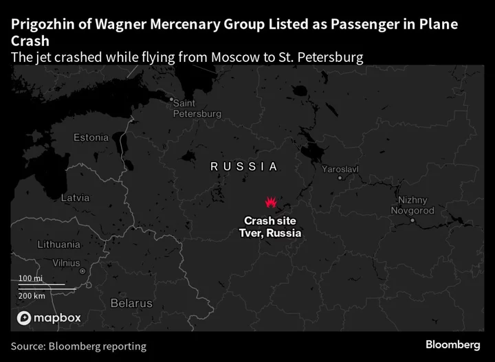 Wagner Chief Prigozhin Listed Aboard Crashed Jet, Reports Say