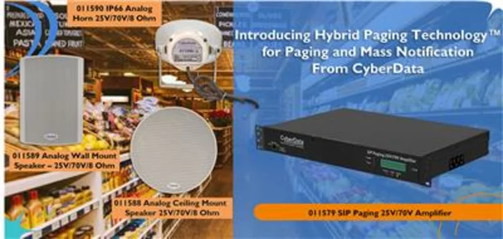 CyberData Introduces Hybrid Paging Technology™ for Mass Notification With the Cutting-Edge SIP Paging 25V/70V Amplifier