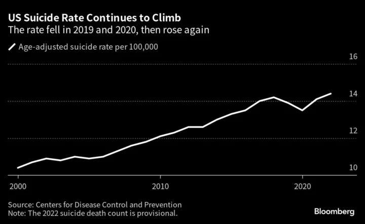 US Suicides Rose to a Record High in 2022 Following Reprieve