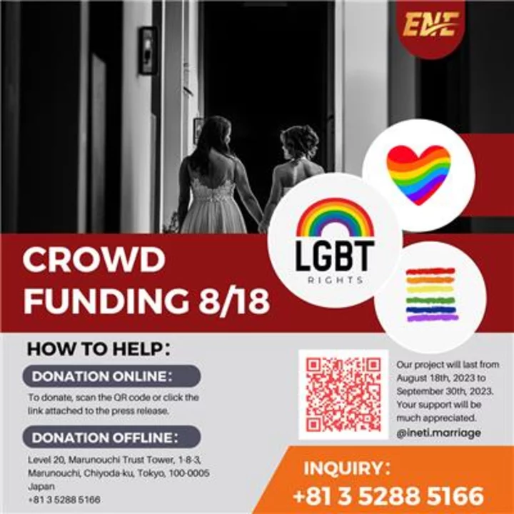 Eye Net Eye Co., Ltd. Launches Crowdfunding Campaign to Expand Marriage Counseling Business that Embraces Diverse Values of LGBTQ Individuals