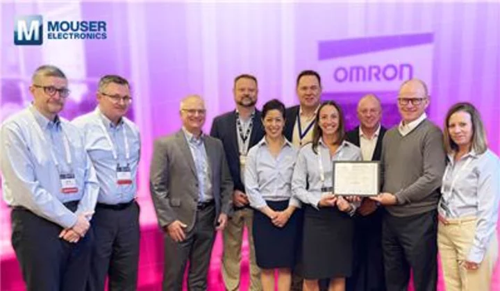 Mouser Electronics Awarded Third Consecutive Year for Excellence in E-Commerce Distribution by Omron