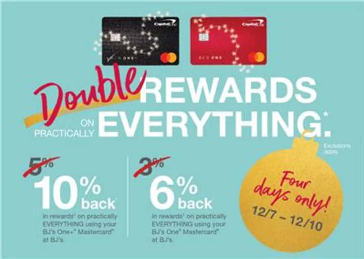 BJ’s One® Mastercard® Cardholders Can Earn Double Rewards During Special Event