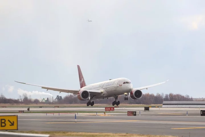 Virgin Atlantic jet lands after maiden transatlantic flight on low-carbon fuel