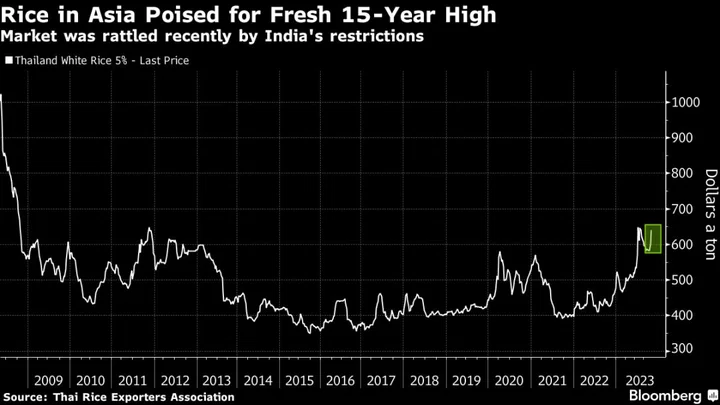 Rice on Cusp of Fresh 15-Year High in Asia After Sharp Rebound