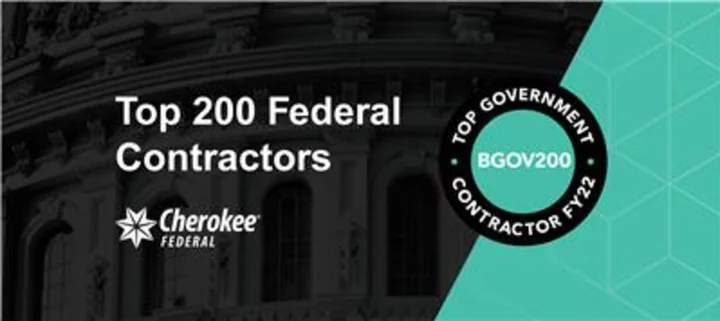 Cherokee Federal Named to Bloomberg Government’s BGOV200 List of Top Federal Contractors