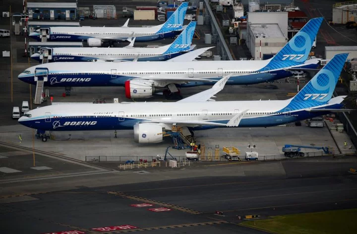 Boeing says top end of 2023 cash flow goal 'bit pressured'