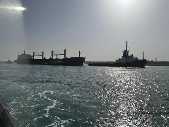 Hong Kong-flagged vessel briefly runs aground in Egypt's vital Suez Canal, later refloated