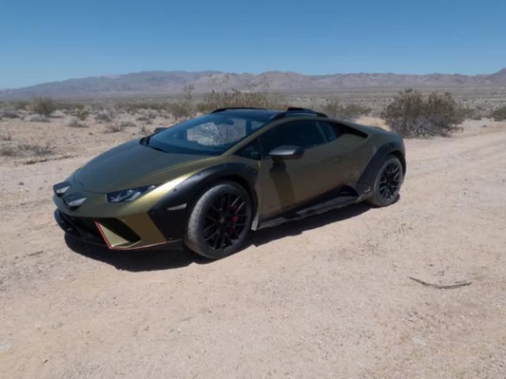 Blasting through the desert in Lamborghini's new off-road supercar