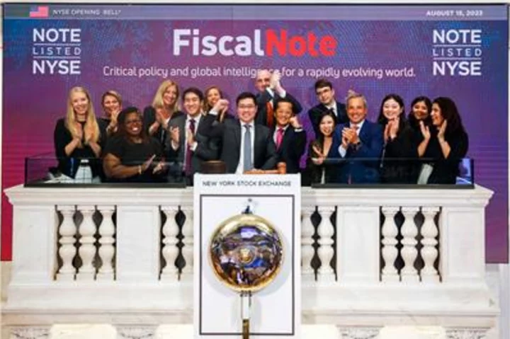 FiscalNote Celebrates 10-Year Anniversary and First Year as a Public Company With Opening Bell Ringing Ceremony at New York Stock Exchange